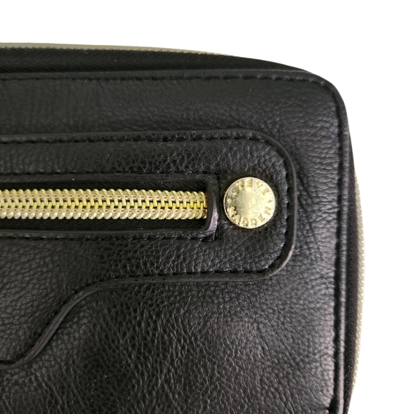 STEVE MADDEN Black Wristlet Wallet Zip Clutch Faux Leather - Picture 8 of 13